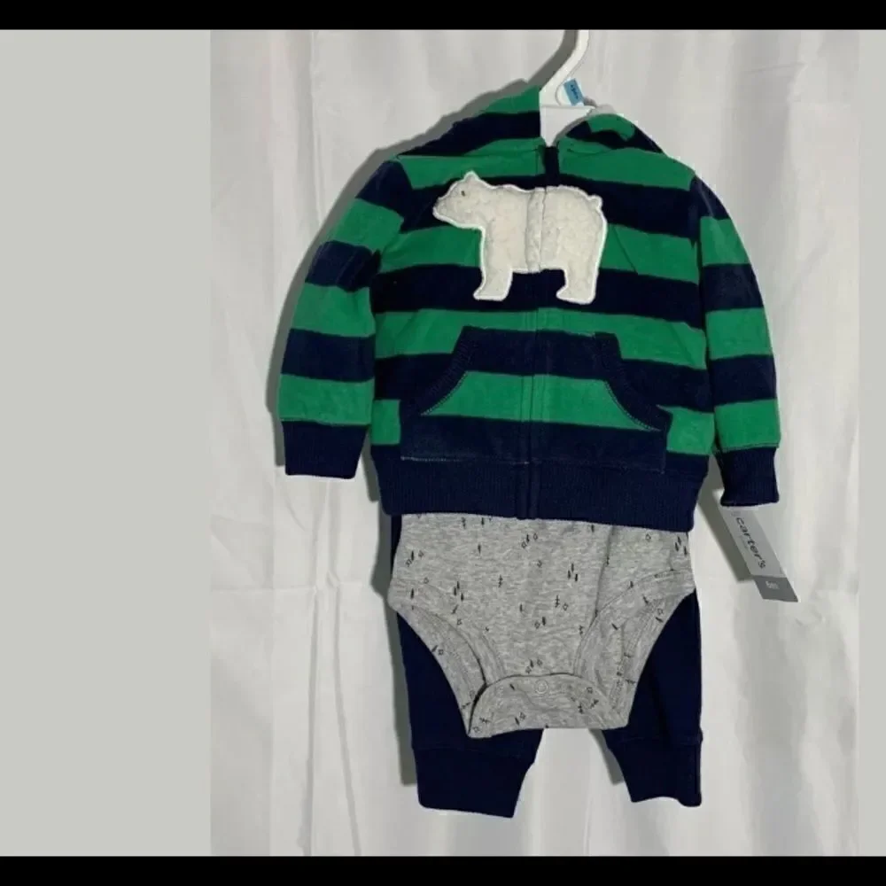 🎋Carter’s 3 pieces cardigan sets - polar Bear 3 M - Picture 5 of 9